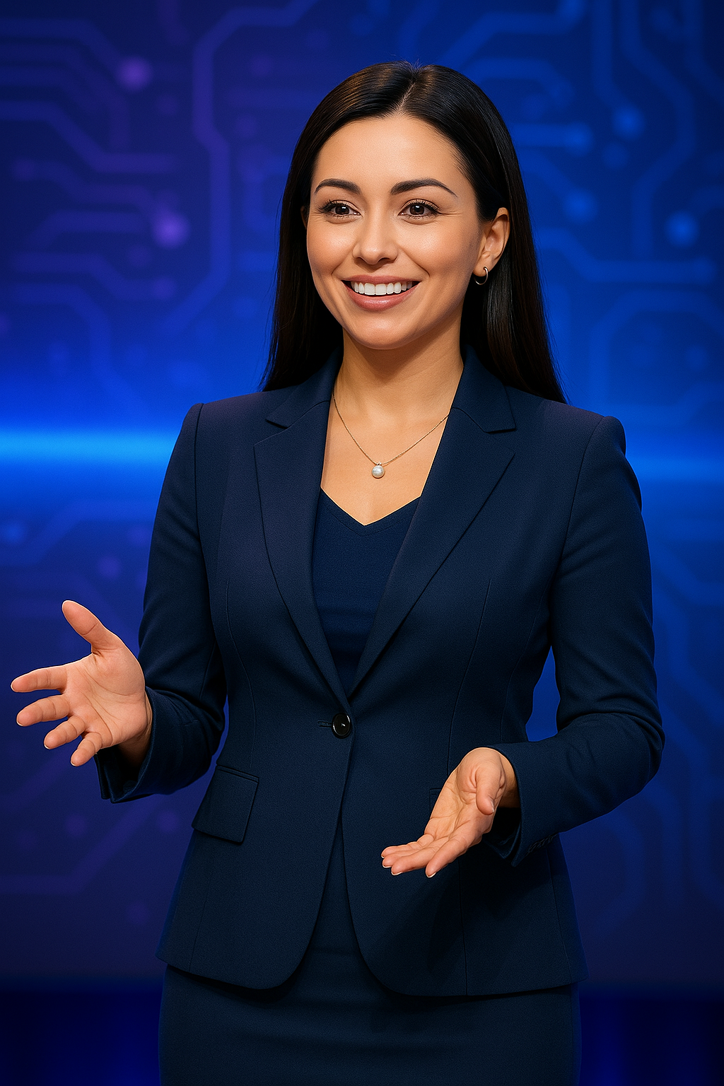 Becky IA dando speech